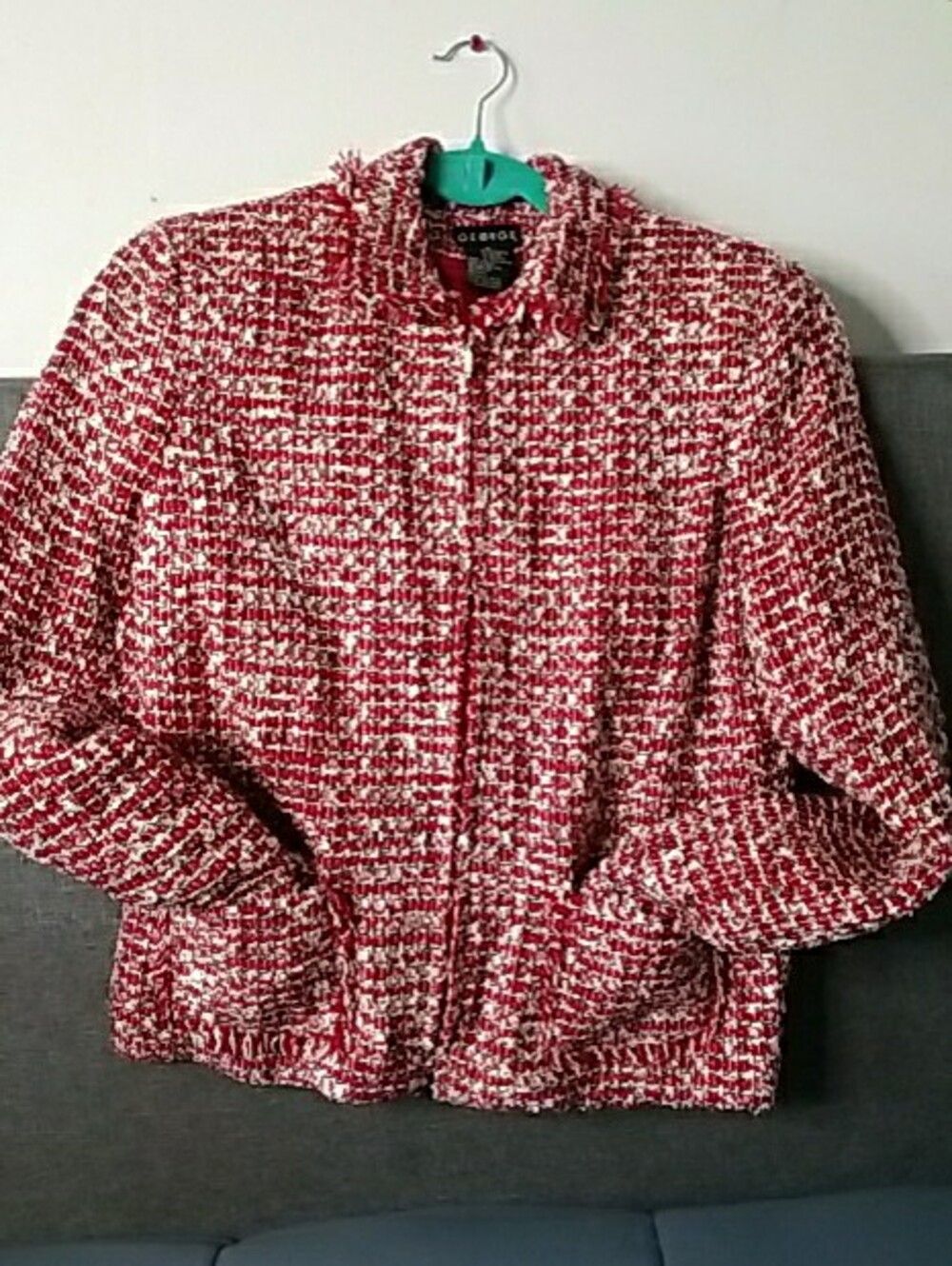 George Multi Color Zipper Tweed Blazer Jacket - Picture 2 of 13